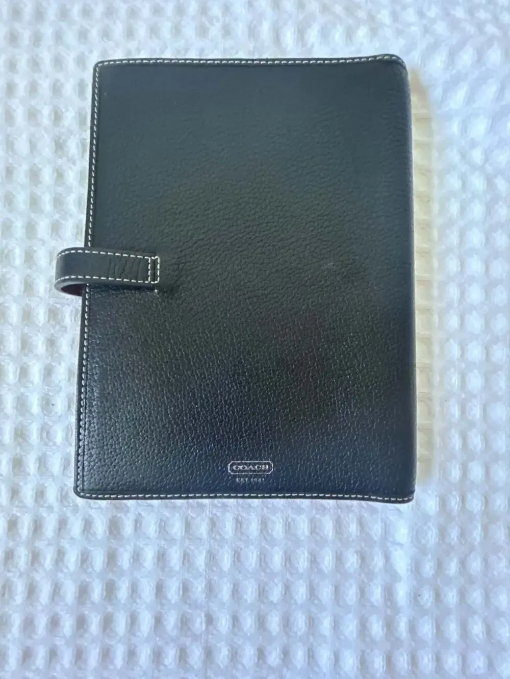 Coach Black Leather Address Book Planner